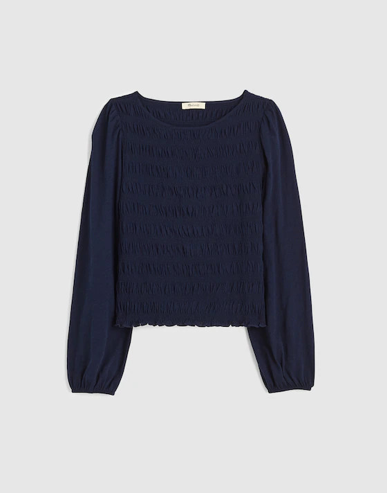 Smocked Boatneck Top | Madewell