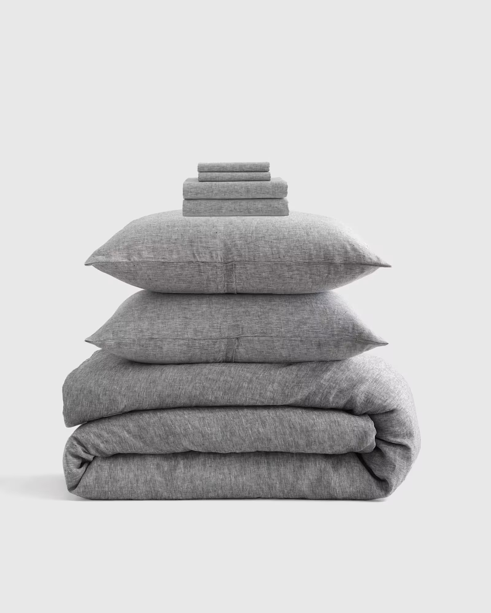 European Linen Chambray Deluxe Bedding Bundle in Charcoal | Quince