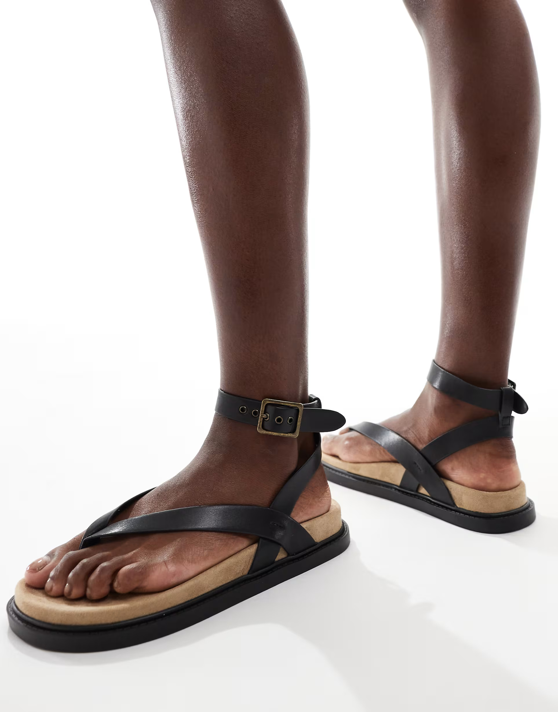 French Connection footbed sandals in black | ASOS (Global)