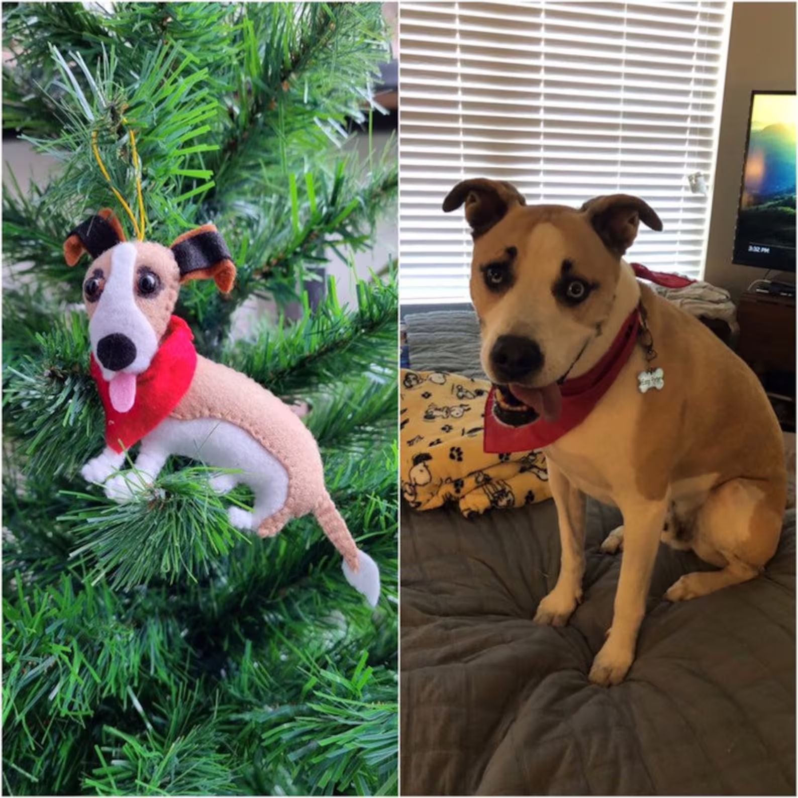 Custom Dog Ornament, Personalized Dog Ornament, Felt Dog Ornament, Dog Christmas Ornament, Dog Ch... | Etsy (US)