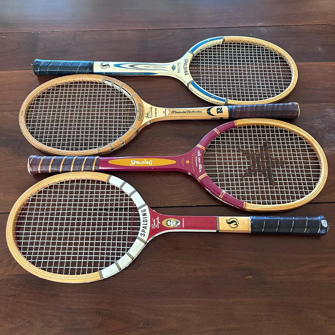 Vintage Wooden Tennis Rackets, Fred Stolle, Erik Van Dillen, Pancho Gonzalez, John Newcombe | Etsy (US)