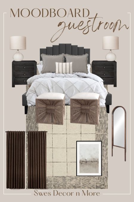 Guest bedroom design 

#guestroom #moody #cozybedroom #modernorgabic #nightstand #ottoman #floormkrtor #archedmirror #blackoutcurtains #neutralwallart

#LTKSeasonal #LTKstyletip #LTKhome