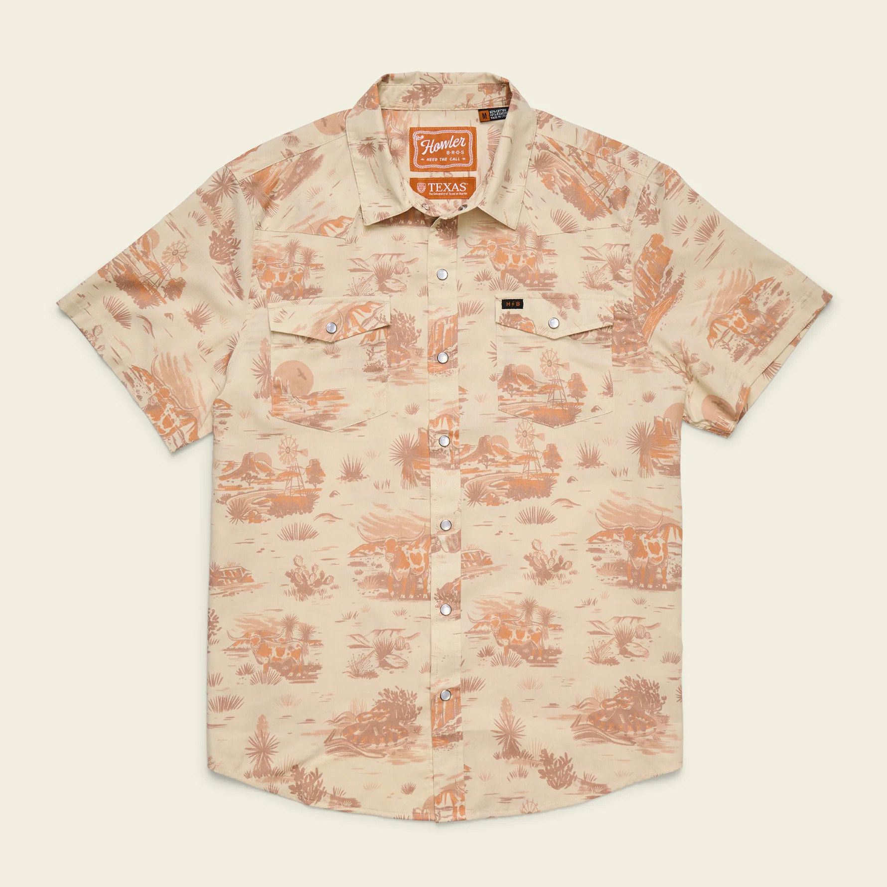 Texas Longhorns H Bar B Snapshirt - Longhorn Country : Tejas Tan | Howler Brothers