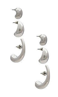 8 Other Reasons Teardrop Hoop Set in Silver from Revolve.com | Revolve Clothing (Global)