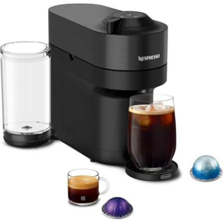 Nespresso Vertuo Pop+ Coffee and Espresso Maker by De'Longhi, Black Matte with Dark Chrome | Amazon (US)