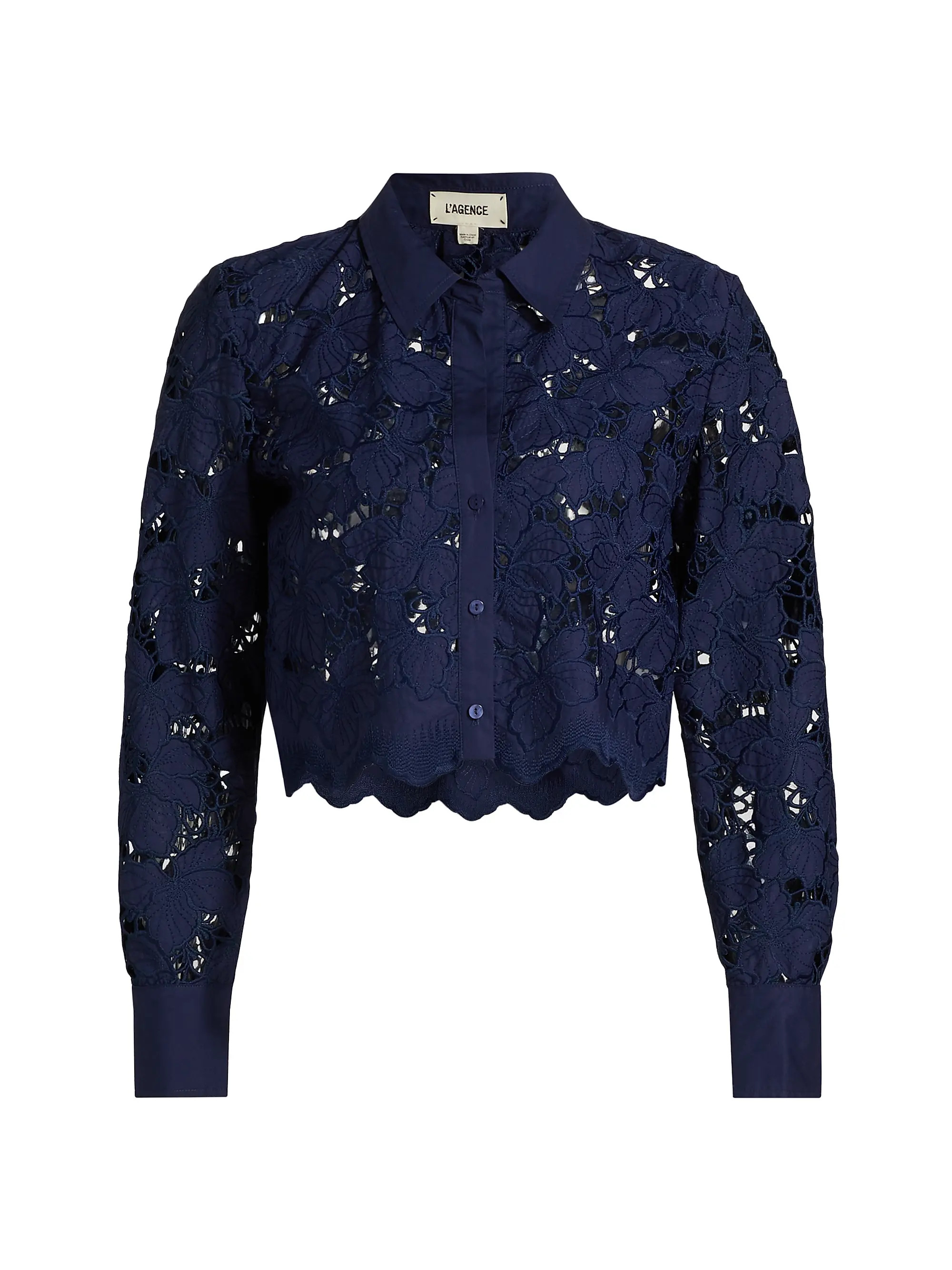 Seychelle Floral Cotton Eyelet Crop Blouse | Saks Fifth Avenue