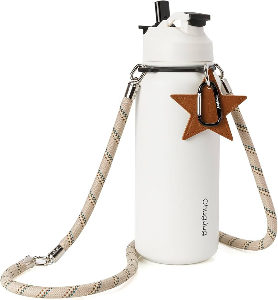 Cute Water Bottle with Strap, 40oz Insulated Stainless Steel Bottle for Girls, Travel & Daily Car... | Amazon (US)