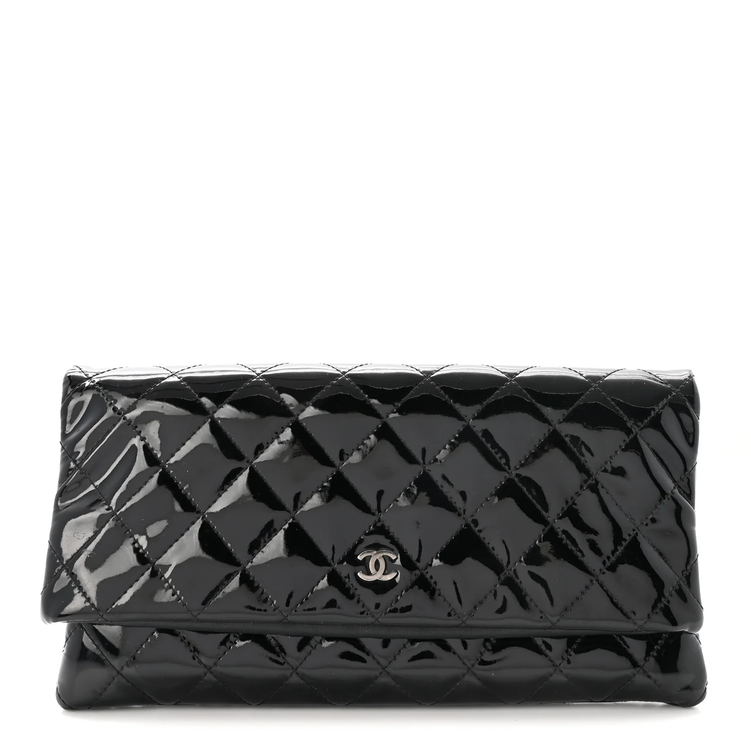 Chanel Patent Calfskin Quilted Beauty CC Clutch Black 1903247 | FASHIONPHILE (US)