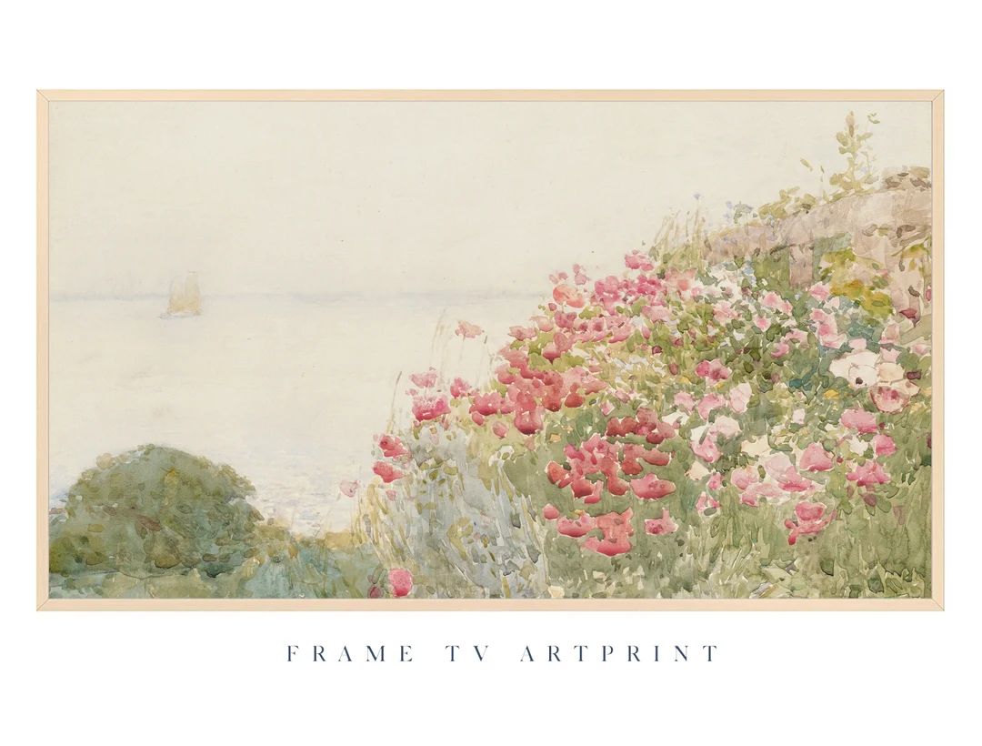 Samsung Frame TV art, "Spring Simple Floral Landscape" | Rustic | Florals | Love | Neutral | Farm... | Etsy (US)