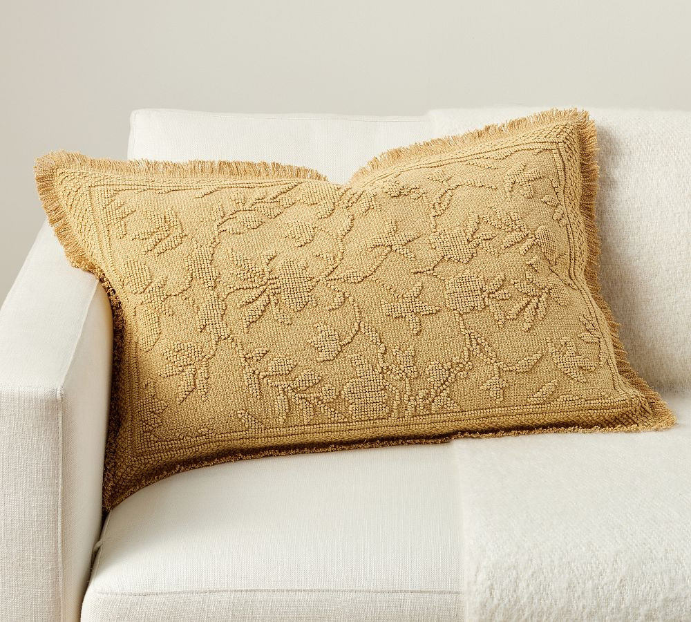 Marigold Fringe Lumbar Pillow | Pottery Barn (US)