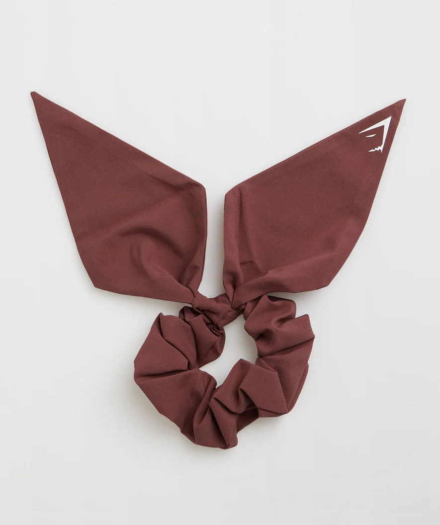 Gymshark Bow Scrunchie - Cherry Brown | Gymshark US