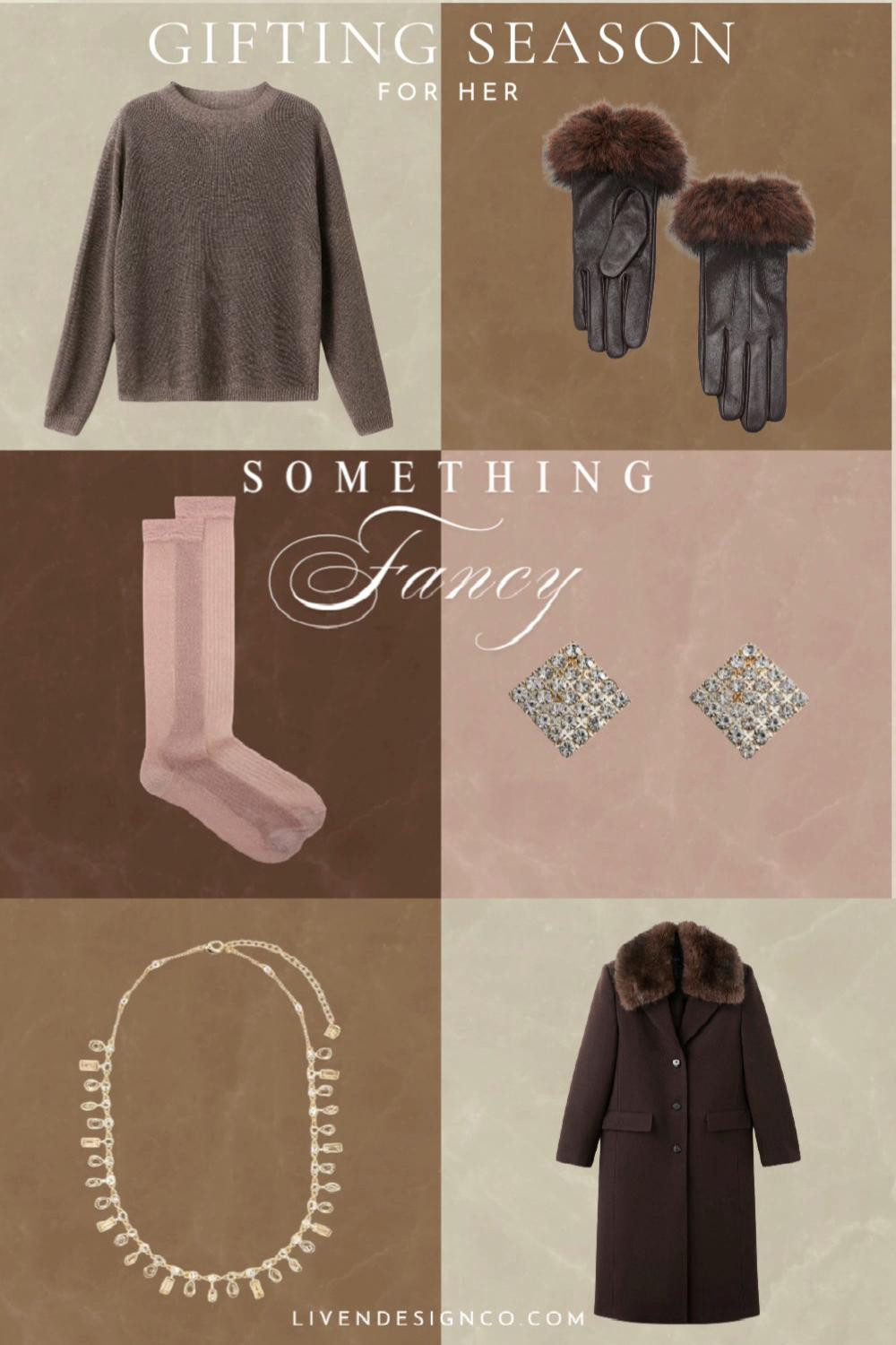 Gift guide for her. Luxe gift. Splurge worthy. Lurex socks. Lurex metallic sweater. Fur lined leather gloves. Wool coat. Rhinestone jewelry. Rhinestone earrings. Statement necklace. Rhinestone jewel headband

#LTKHoliday #LTKGiftGuide #LTKFindsUnder100