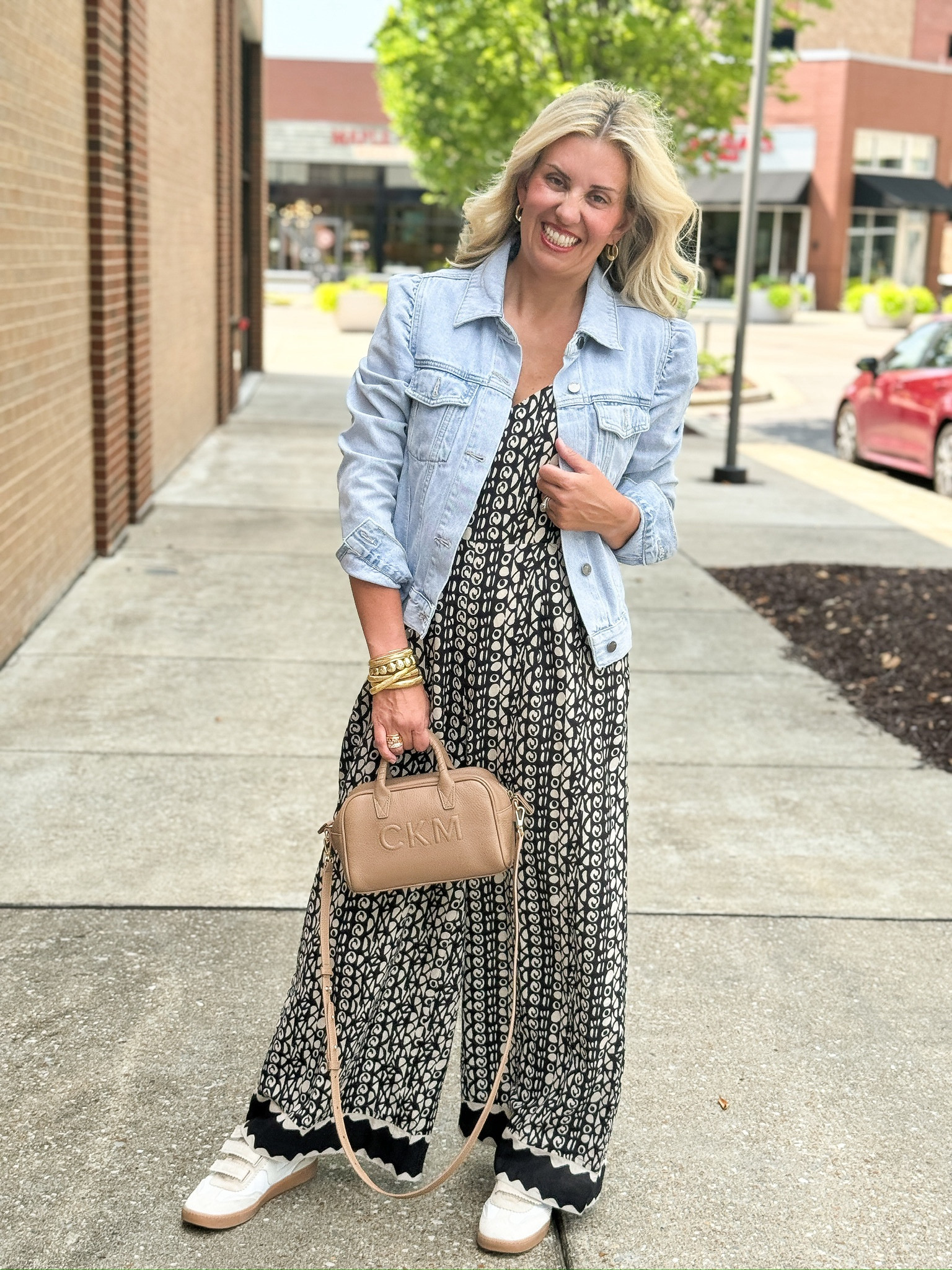 Fall Outfit Idea - Cleobella med romper - Avara small jacket - Leatherology purse - DV 8 shoes