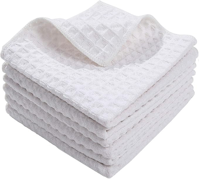 Homaxy Premium Microfiber Waffle Weave Kitchen Dish Cloths, 12 x 12 Inch Ultra Absorbent and Soli... | Amazon (US)