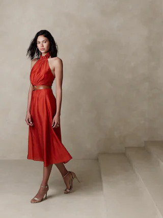 Halter Midi Dress | Banana Republic Factory