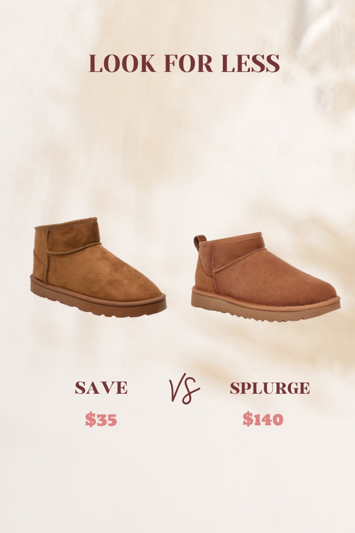 Get the look for less: mini UGGs 

The save option is currently on sale for $35 & comes in a few other colors. Love this classic staple piece 😍

Mini UGG boots 
Mini Boots under $40
$40 Shearling boots 
Light brown boots 
Affordable Fashion 
Affordable Boots 
Casual Boots 

#LTKsalealert #LTKSeasonal #LTKshoecrush
