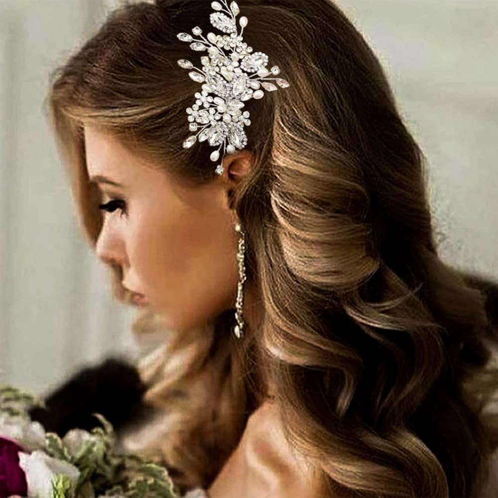 Casdre Crystal Bride Wedding Hair Comb Pearl Bridal Hair Piece Hair Accessories for Women and Gir... | Amazon (US)