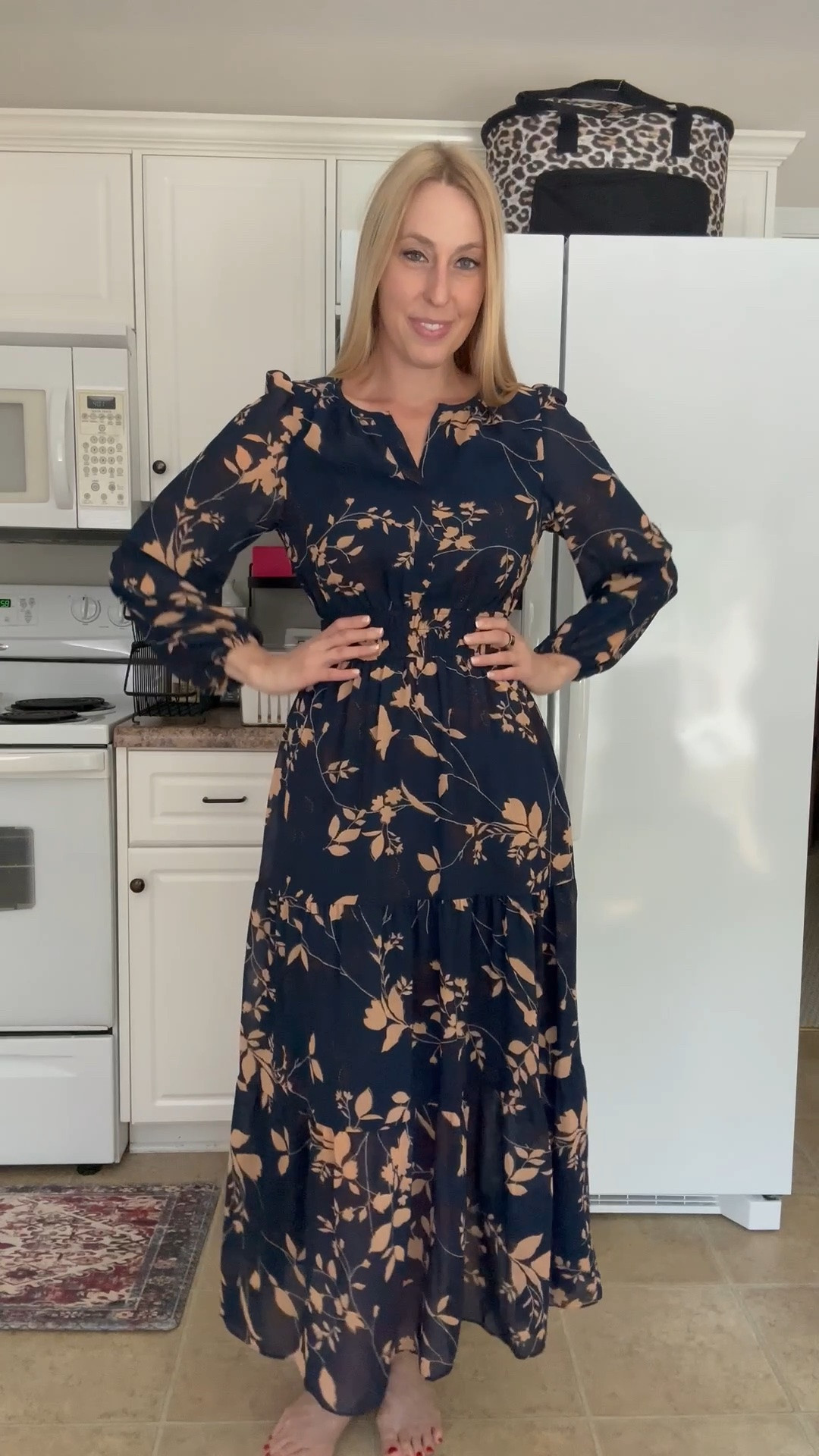Beautiful fall floral dress 
💙 it comes in so many beautiful floral prints 
💙 i love the length and style for fall photos and more 
💙wearing small in it, fits true to size and I am 5’10”

#LTKWorkwear #LTKTall