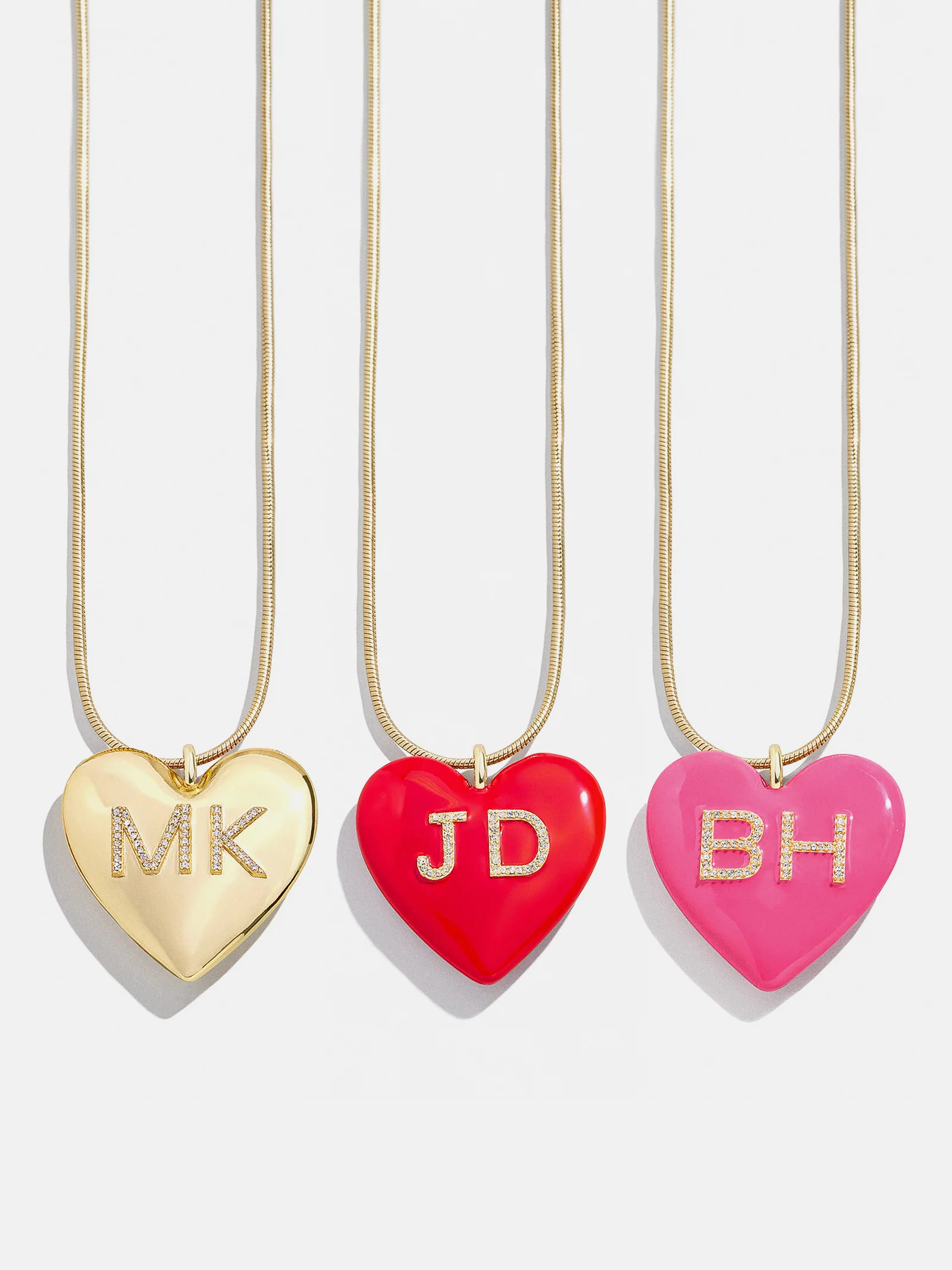 Millie Bubble Heart Custom Initial Necklace - Gold | BaubleBar