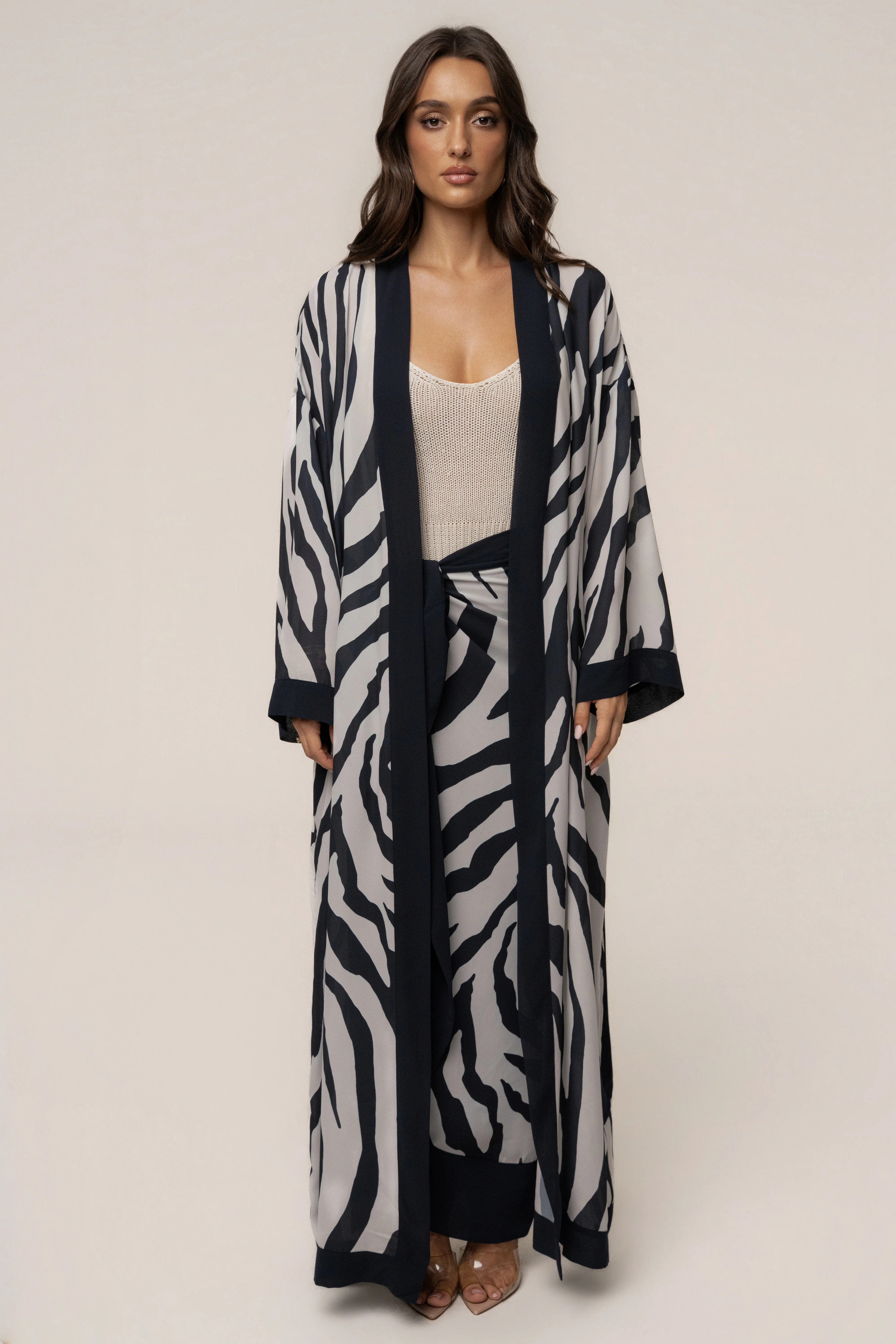 Navy Zebra Safari Days Duster | JLUXLABEL US
