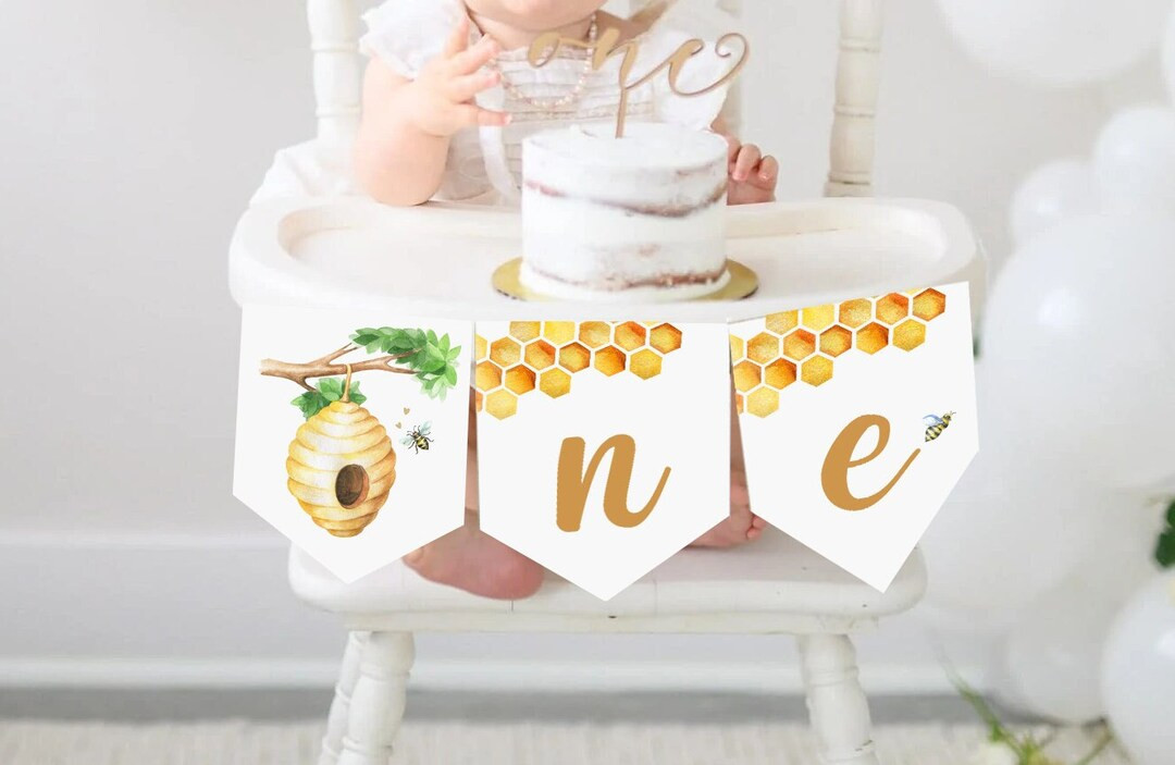 Bee One High Chair Banner, Girl One High Chair Banner, 1st Bee-day High Chair Banner, Bee First B... | Etsy (US)