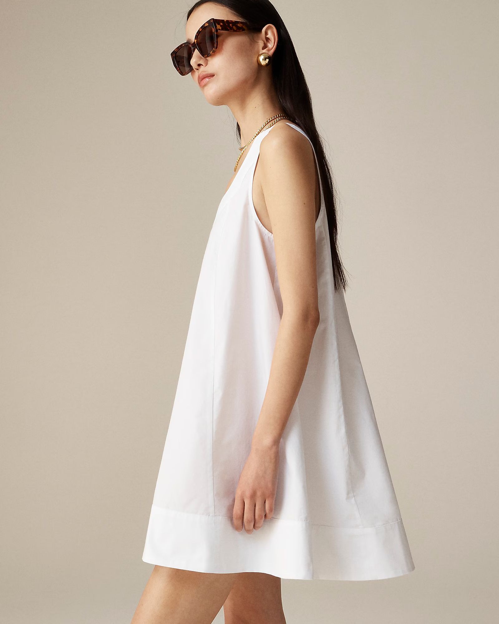 Pre-order Scoopneck shift dress in cotton poplin | J.Crew US