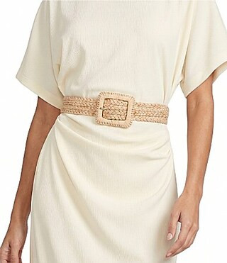 Lauren Ralph Lauren 1.5 Raffia Wide Belt -  L | Dillard's