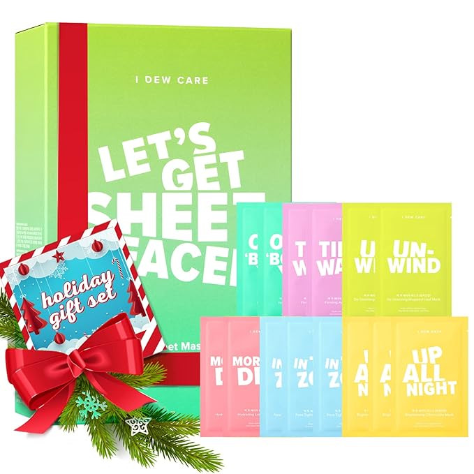 I DEW CARE Let's Get Sheet Faced Face Sheet Mask Pack | 14 Days Intense Skin Makeover | Self Care... | Amazon (US)