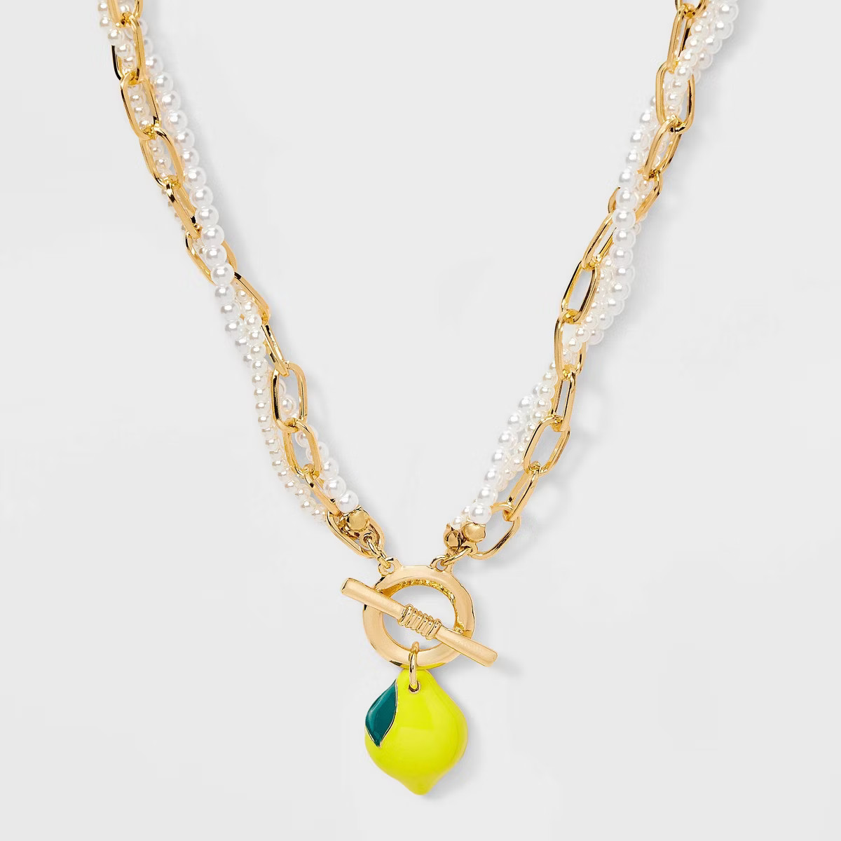 Lemon Drop and Pearl Mix Necklace - A New Day™ Multi-Colored | Target