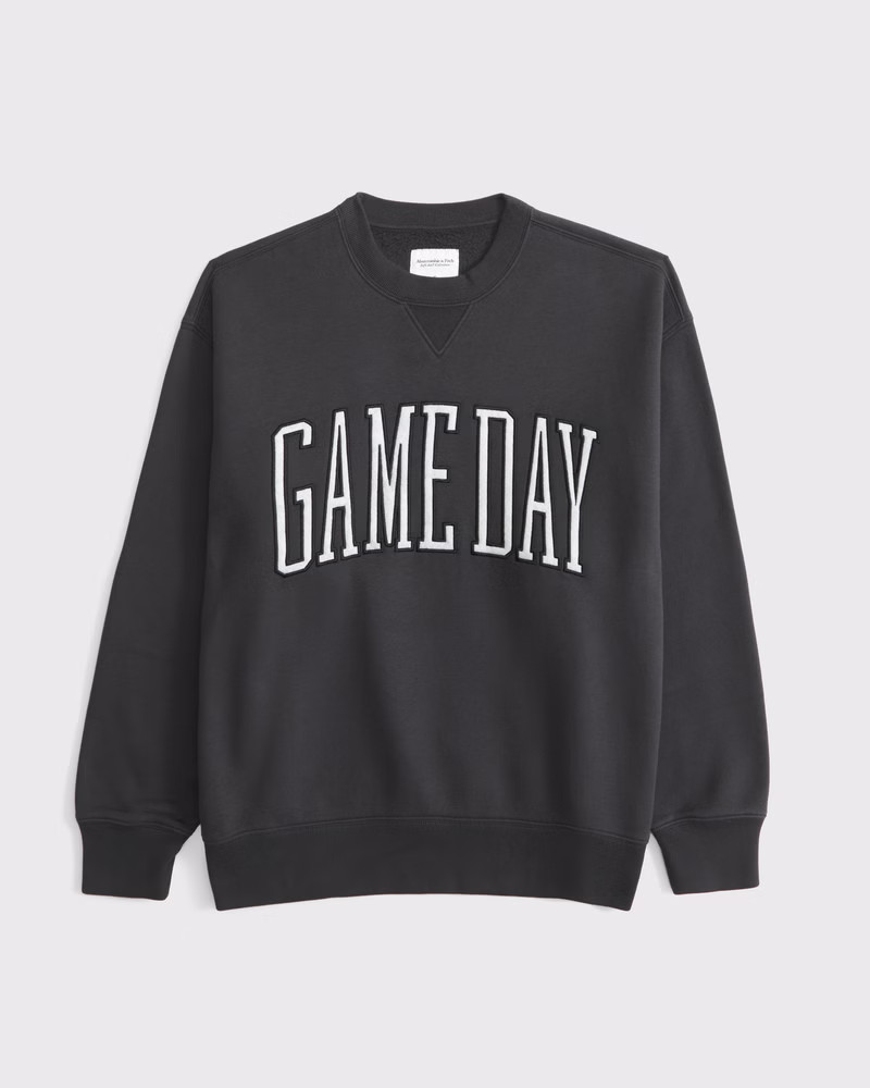 Abercrombie & Fitch Women's Game Day Vintage Sunday Crew in Dark Gray - Size XXS | Abercrombie & Fitch (US)