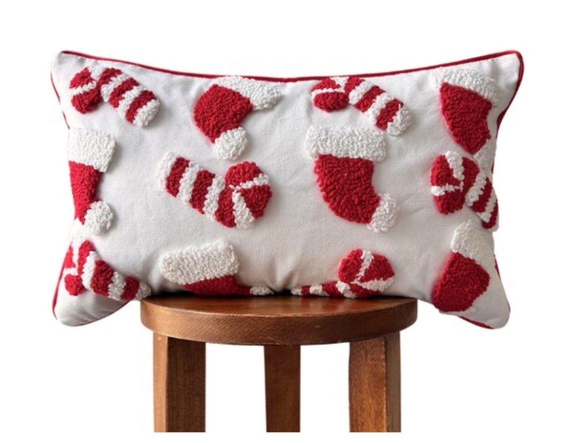 Candy Cane & Santa Hat Christmas Lumbar Pillow Cover – 12" × 20"

Christmas decor 
Santa’s workshop
Peppermint decor 

#LTKSaleAlert #LTKSeasonal #LTKHoliday