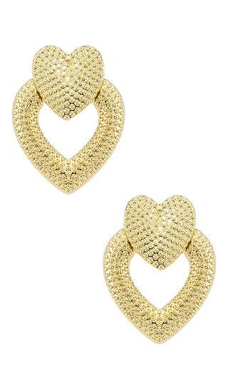 Heart Knocker Earrings in Gold | Revolve Clothing (Global)