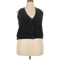Universal Thread Sleeveless Button Down Shirt: Black Tops - Size 2X-Large | ThredUp (US)
