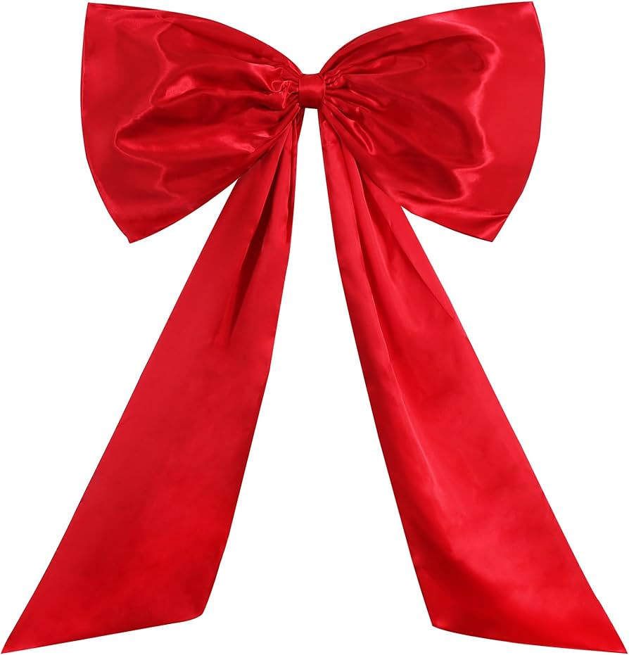 TONIFUL Large Red Bow Decor 26 x 42 Inch Giant Bow for Car Christmas Tree Room Wall Front Door De... | Amazon (US)