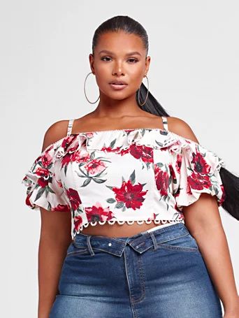 Christina Off The Shoulder Floral Print Top - Fashion To Figure | Fashion to Figure