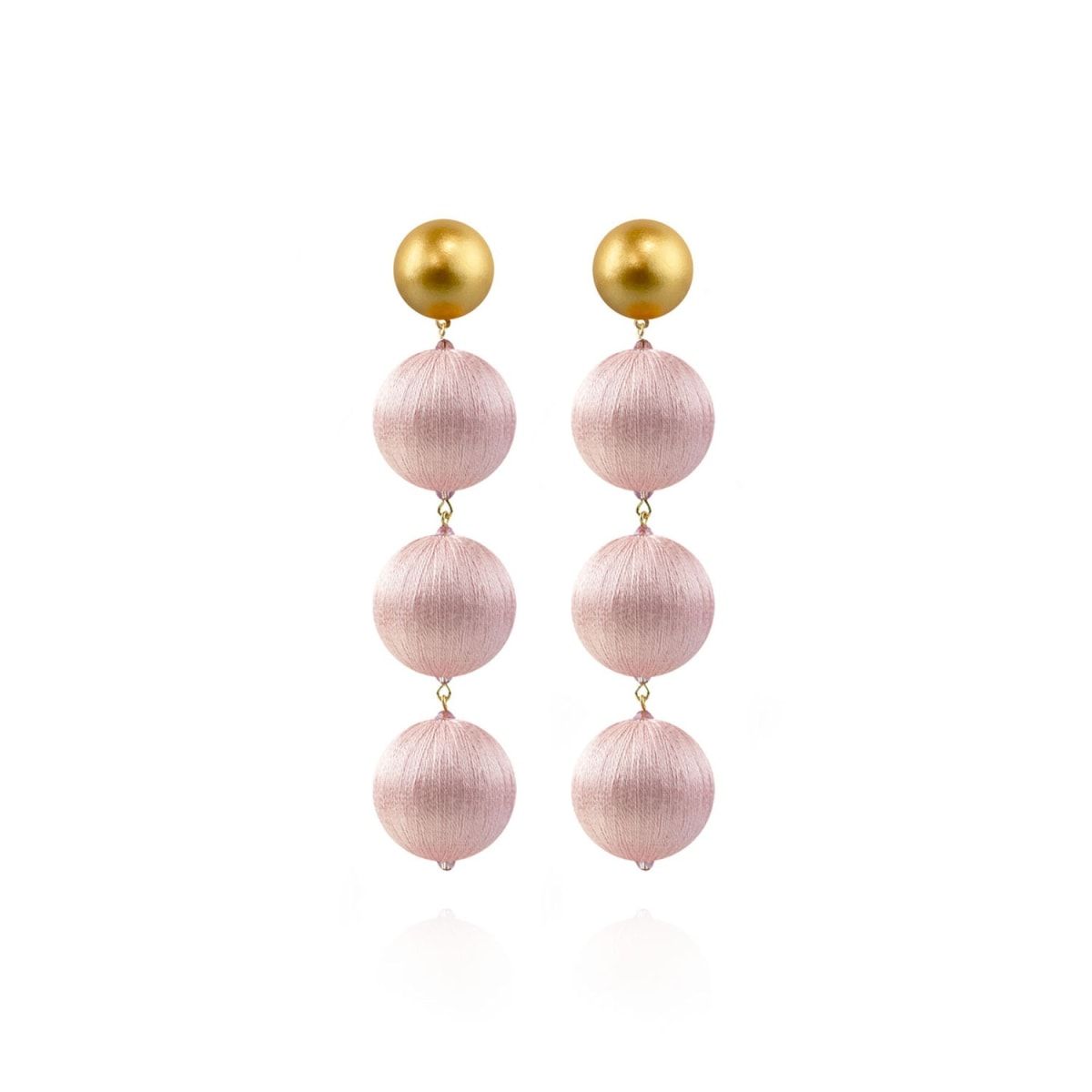 Sophia Clip On Earrings In Rose Quartz | Wolf & Badger (US)