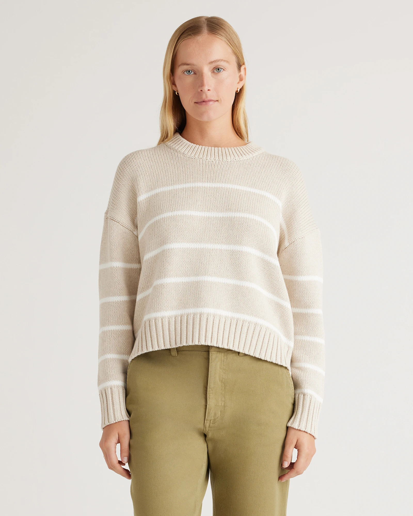 100% Organic Cotton Striped Crew Sweater | Quince