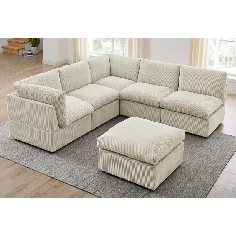 Priyen 6 - Piece Upholstered Sectional | Wayfair North America