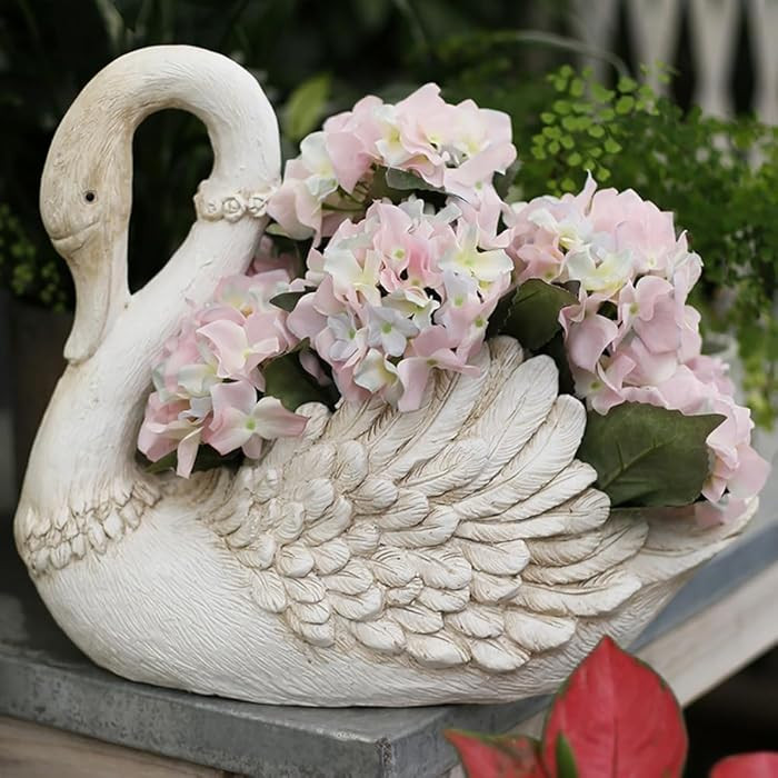 Swan Planter Pots for Plants, Vintage Swan Flower Pots, Indoor Outdoor Garden Decor, Garden Sculp... | Amazon (US)