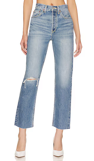 Originals 70's Ultra High Rise Stove Pipe in Worn Crystal Blue | Revolve Clothing (Global)