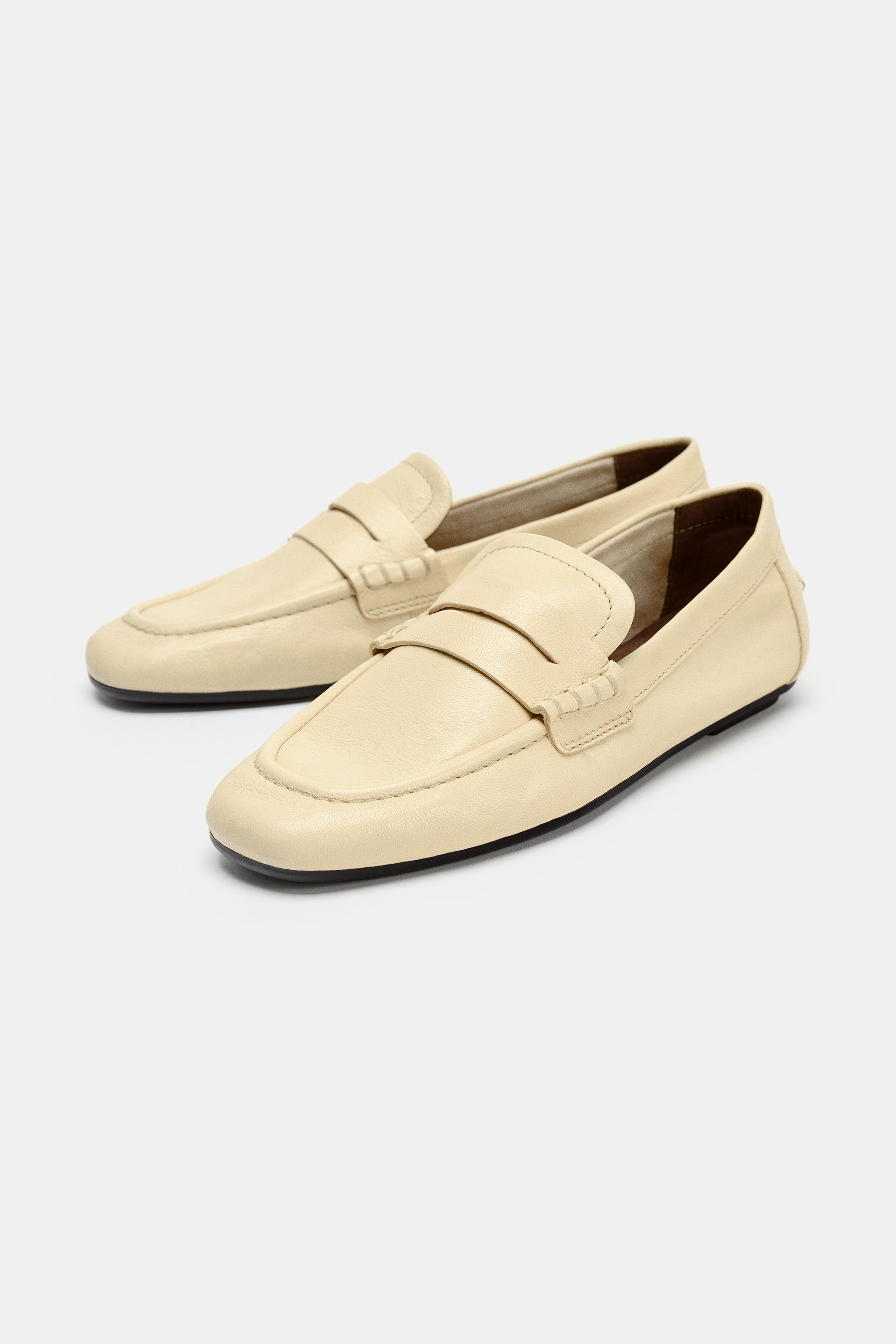 LEATHER PENNY LOAFERS | Zara US