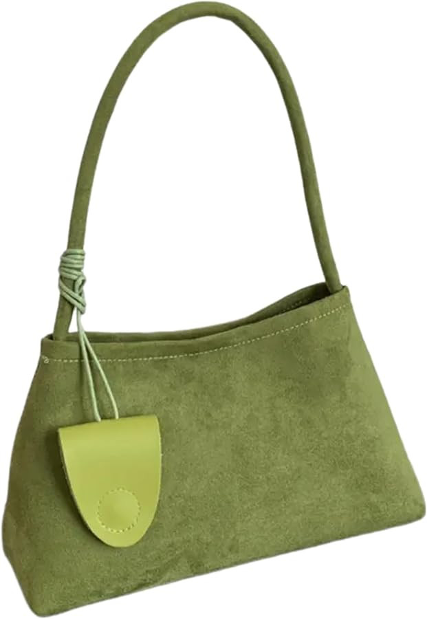 Suede Shoulder Bag for Women, Leather Handbags Tote Bag Aesthetic with Zipper, Cute Small Hobo Pu... | Amazon (US)