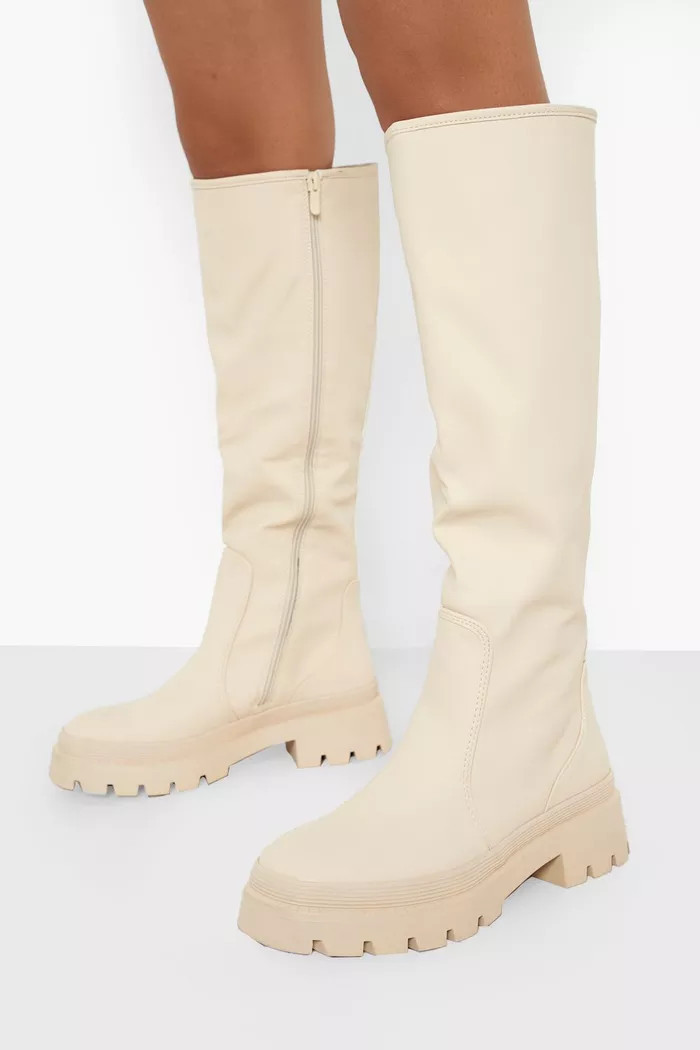 Rubber Knee High Boots | boohoo (US & Canada)