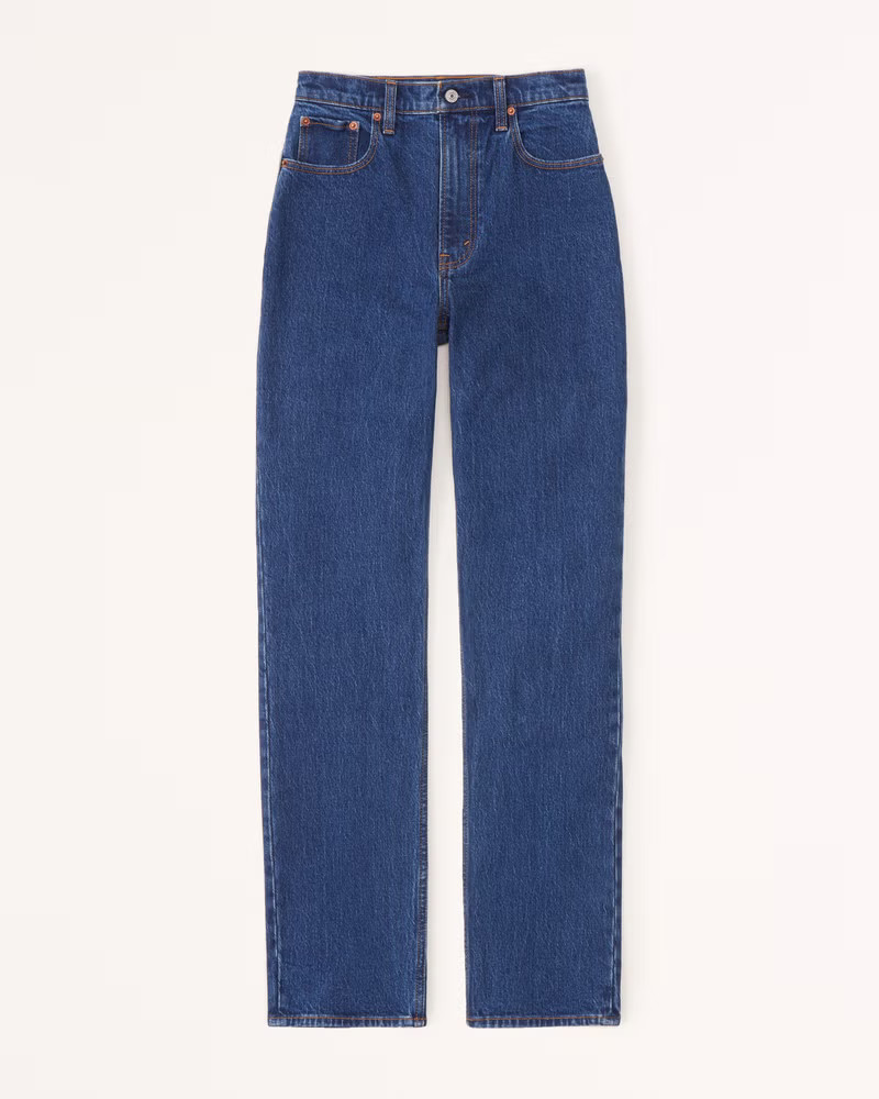 Abercrombie & Fitch Women's Ultra High Rise 90s Straight Jean in Dark - Size 26 SHORT | Abercrombie & Fitch (US)
