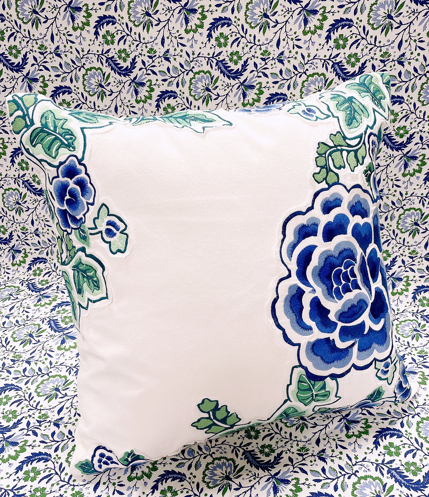 x Mrs. Southern Social Embroidered Velvet Floral Pillow | Dillards