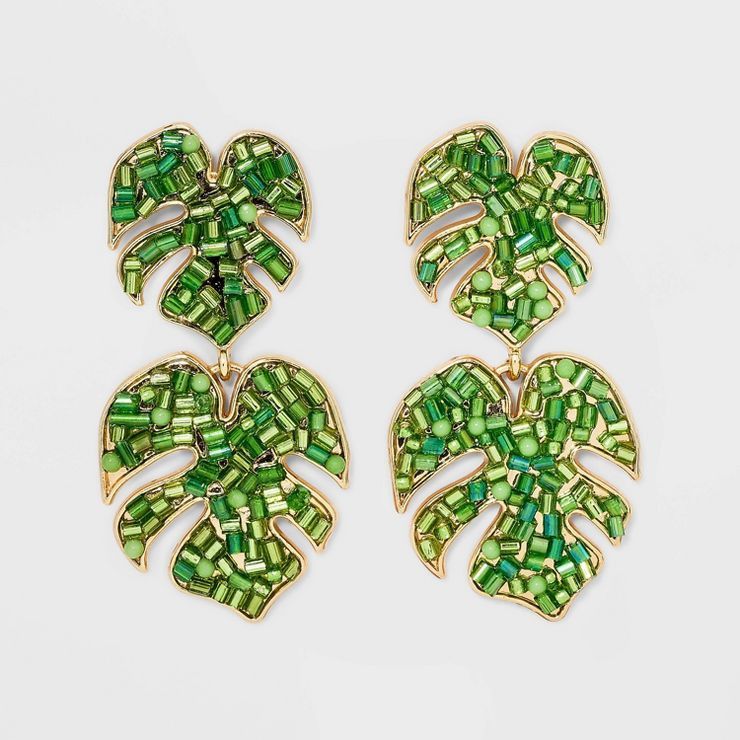 SUGARFIX by BaubleBar 'Fond of Fronds' Statement Earrings - Green | Target