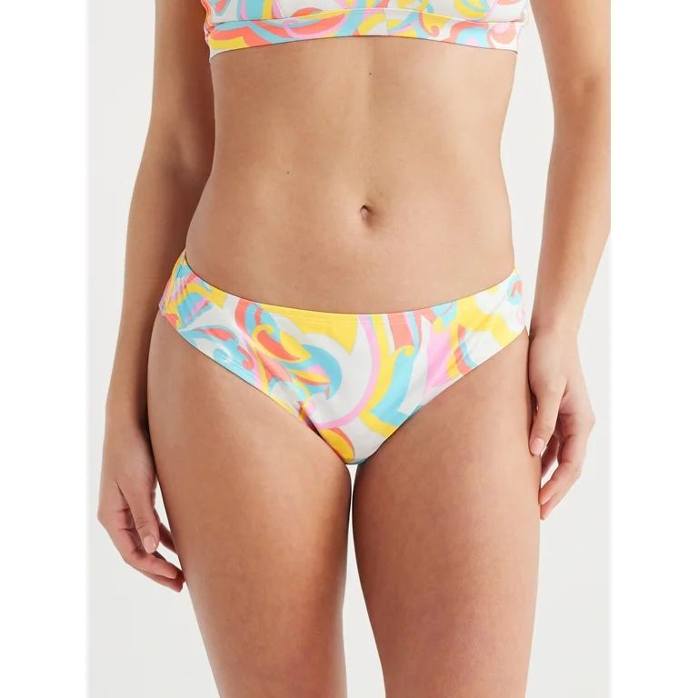 Jessica Simpson Women's Mid Rise Hipster Bikini Bottoms, Sizes XS-XXL | Walmart (US)