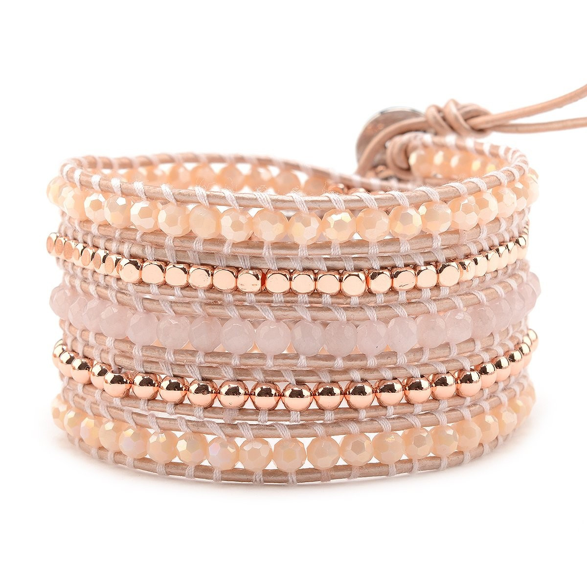 Rose Gold and Cream  Beads on Light | Victoria Emerson