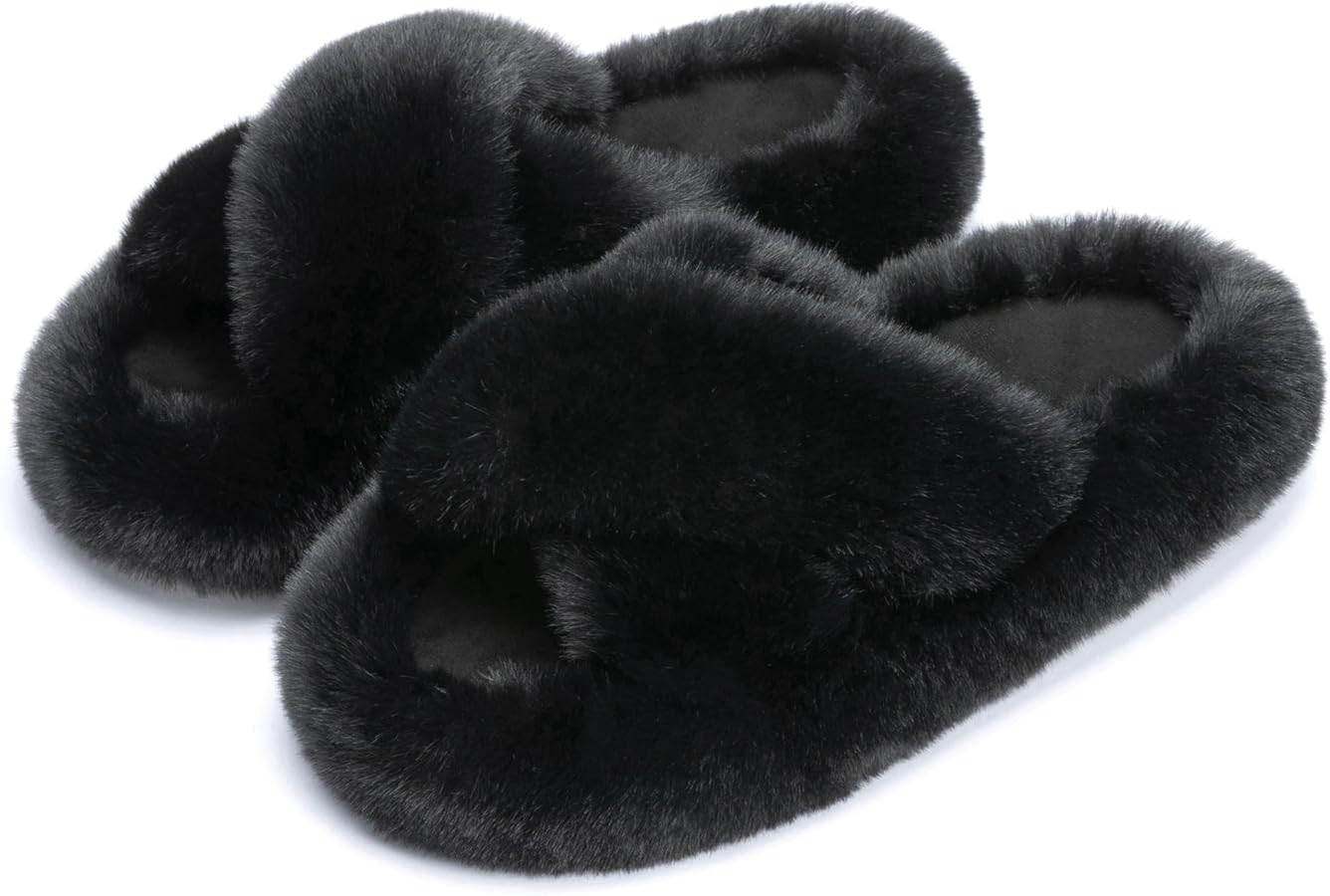 Chantomoo Women's Slippers Memory Foam House Bedroom Slippers for Women Fuzzy Plush Comfy Faux Fu... | Amazon (US)