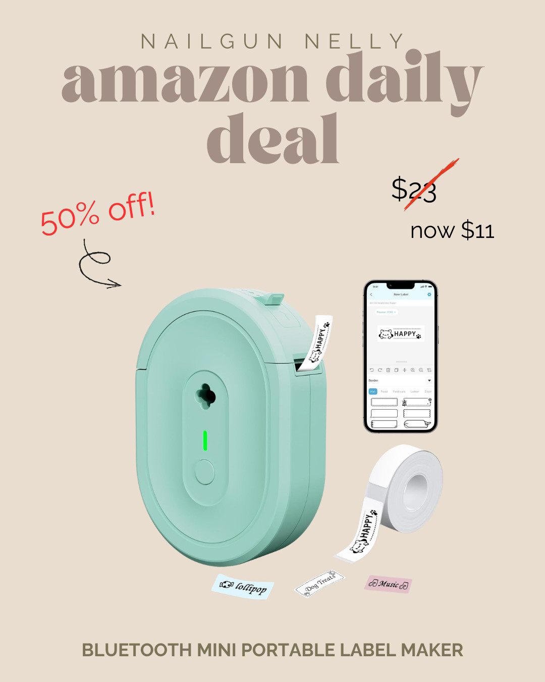 Amazon Daily Deal - Bluetooth Mini Portable Label Maker
 

 #LTKHome #LTKSaleAlert #LTKTravel